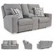 Biscoe Pewter Performance Fabric Power Reclining Console Loveseat