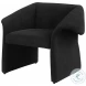 Ramsey Black Sloped Arm Accent Chair