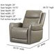 Frances Gray and Beige Leather Swivel Glider Power Recliner with USB Charging
