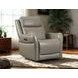 Frances Gray and Beige Leather Swivel Glider Power Recliner with USB Charging