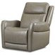 Frances Gray and Beige Leather Swivel Glider Power Recliner with USB Charging