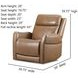 Frances Brown Leather Swivel Glider Power Recliner with USB Charging