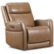 Frances Brown Leather Swivel Glider Power Recliner with USB Charging