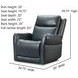 Frances Blue Leather Swivel Glider Power Recliner with USB Charging