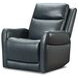 Frances Blue Leather Swivel Glider Power Recliner with USB Charging