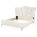 La Marisia Champagne Gold and Tranquil California King Upholstered Panel Bed with USB Charging