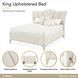 La Marisia Tranquil and Champagne Gold King Upholstered Bed with USB Charging