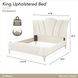 La Marisia Tranquil and Champagne Gold King Upholstered Bed with USB Charging