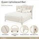 La Marisia Tranquil and Champagne Gold Queen Upholstered Bed with USB Charging