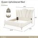 La Marisia Tranquil and Champagne Gold Queen Upholstered Bed with USB Charging