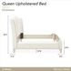 La Marisia Tranquil and Champagne Gold Queen Upholstered Bed with USB Charging