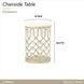 La Marisia Creamy Pearl and Champagne Round Marble End Table