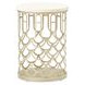 La Marisia Creamy Pearl and Champagne Round Marble End Table
