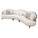 Camellia Field Linen And Warm Pecan 3 Piece Chenille 160" Sofa