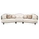 Camellia Field Linen And Warm Pecan 3 Piece Chenille 160" Sofa