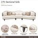 Camellia Field Linen And Warm Pecan 3 Piece Chenille 160" Sofa