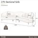 Camellia Field Linen And Warm Pecan 3 Piece Chenille 160" Sofa