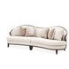 Camellia Field Linen And Warm Pecan 3 Piece Chenille 160" Sofa