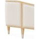 Camellia Field Cornsilk and Caramel King Upholstered Panel Bed with USB Charging