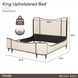 Camellia Field Warm Pecan King Upholstered Bed with USB Charging