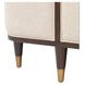 Camellia Field Warm Pecan and Linen Queen Upholstered Panel Bed with USB Charging