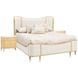 Camellia Field Cornsilk and Caramel Upholstered Panel Bedroom Set with USB Charging