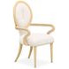 Camellia Field Cornsilk Upholstered Dining Arm Chair Set of 2