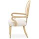 Camellia Field Cornsilk Upholstered Dining Arm Chair Set of 2