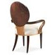 Camellia Field Warm Pecan and Linen Dining Arm Chair