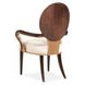 Camellia Field Warm Pecan and Linen Dining Arm Chair