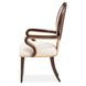 Camellia Field Warm Pecan and Linen Dining Arm Chair