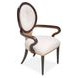 Camellia Field Warm Pecan and Linen Dining Arm Chair