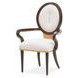 Camellia Field Warm Pecan and Linen Dining Arm Chair