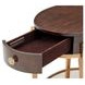 Camellia Field Warm Pecan Oval End Table with 1 Storage Drawer