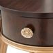 Camellia Field Warm Pecan Oval End Table with 1 Storage Drawer