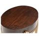 Camellia Field Warm Pecan Oval End Table with 1 Storage Drawer