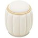 Camellia Field Cornsilk Upholstered Round Bench