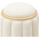 Camellia Field Cornsilk Upholstered Round Bench