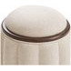 Camellia Field Linen and Warm Pecan 19" Round Bench