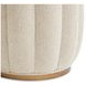 Camellia Field Linen and Warm Pecan 19" Round Bench