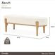 Camellia Field Linen and Antique Gold 56" Accent Bench