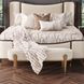 Camellia Field Linen and Antique Gold 56" Accent Bench