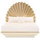 Fantosini Creamy Pearl and Gold Leaf Fan Platform Bedroom Set