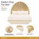 Fantosini Creamy Pearl and Gold Leaf King Fan Platform Bed with USB Charging