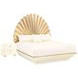 Fantosini Creamy Pearl and Gold Leaf Fan Platform Bedroom Set