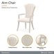 Fantosini Cappuccino Upholstered Dining Arm Chair Set of 2