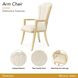 Fantosini Natural Upholstered Dining Arm Chair Set of 2