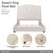 Fantosini Silver Mist and Cappuccino King Upholstered Panel Bed with USB Charging