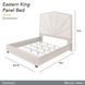 Fantosini Silver Mist and Cappuccino King Upholstered Panel Bed with USB Charging