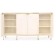 La Terrazza Creamy Pearl 4 Door Sideboard with Mirror